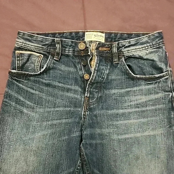 The Stronghold Relaxed Tapered Button Fly Dark Wash Jeans Size 30x32 - Picture 2 of 9